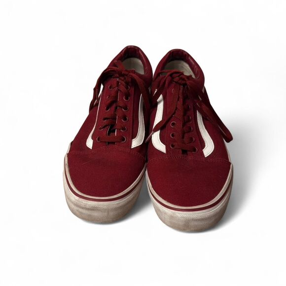 Vans Men's Red and Burgundy Trainers - Picture 4 of 5